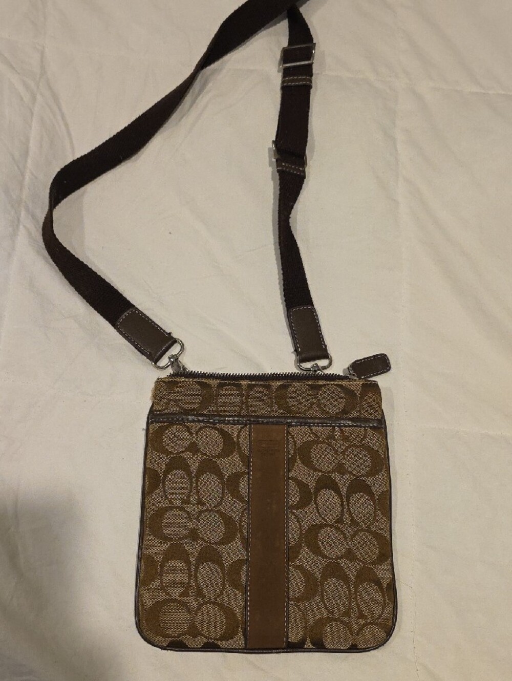 Coach Signature Canvas Crossbody Bag in Brown/Tan